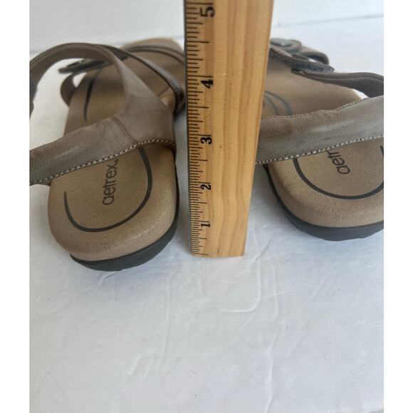 AETREX JESS Smoke Brown Adjustable Quarter Strappy Orthopedic Comfort Sandals 10 - Picture 8 of 11